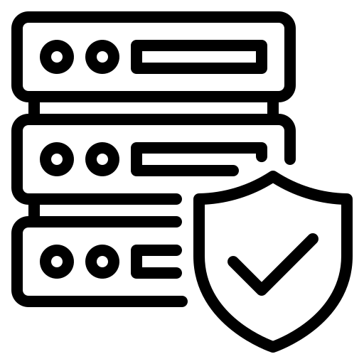 Dediicated server with check mark shield