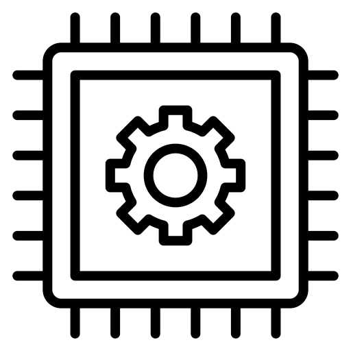 A picture represented cpu core and gear symbol on cpu