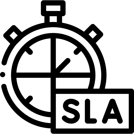 A picture of a clock and SLA text
