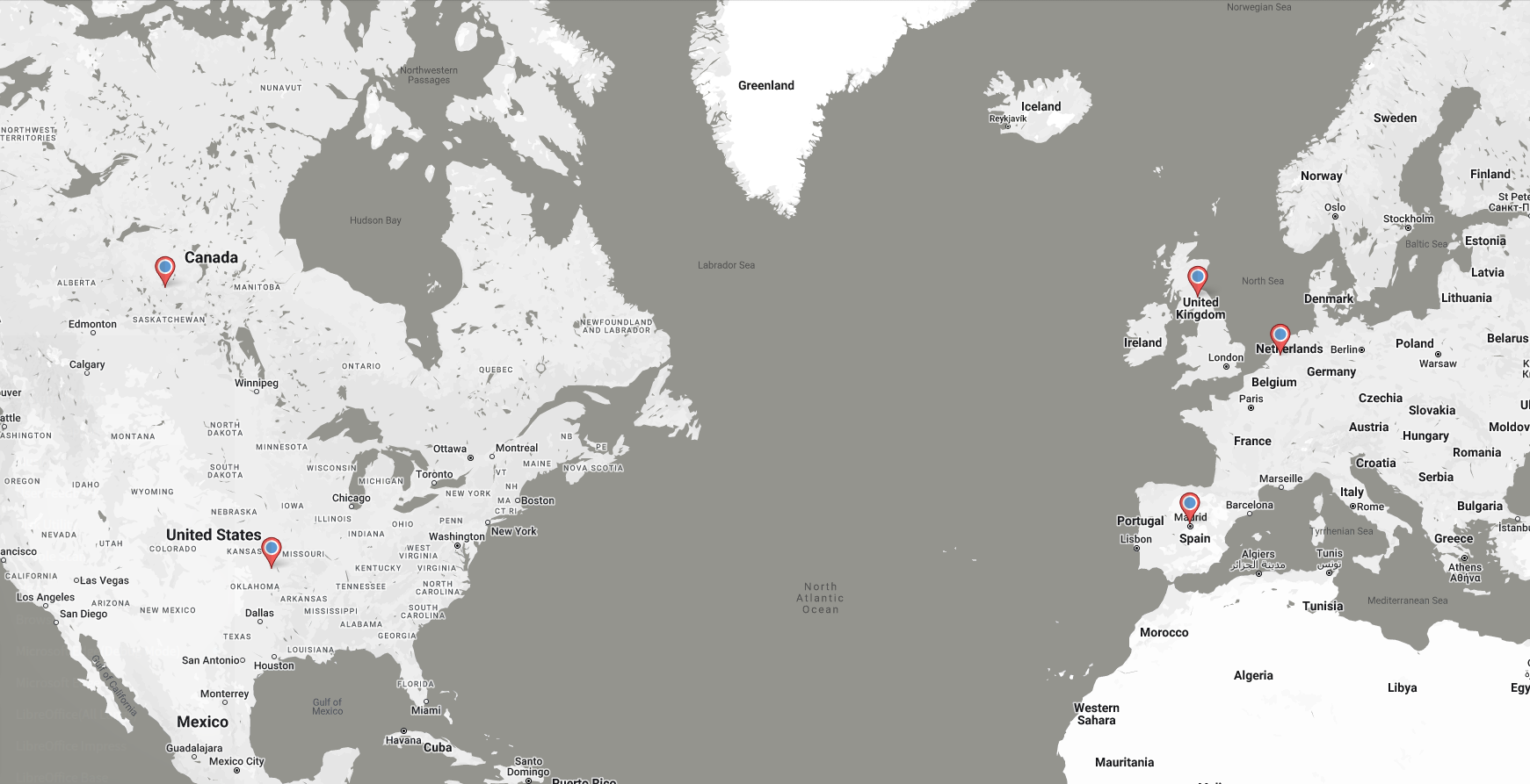 A map and pointers represents some standard price countries