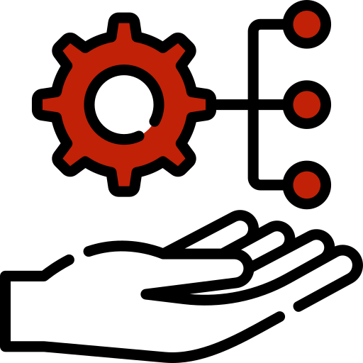 A picture of hand holding a gear