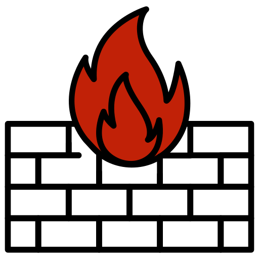 A picture of wall and fire its represents firewall