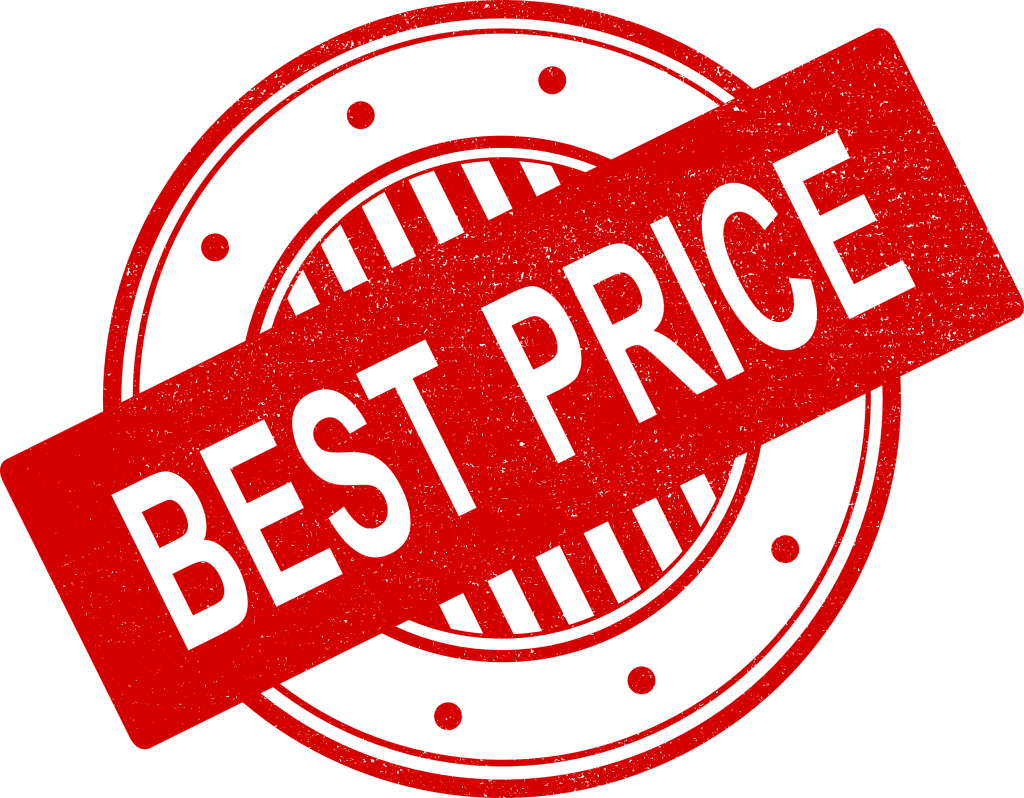 A red seal represent best price text
