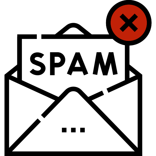 A picture of envelope , cross symbol and letter its represents spam mail