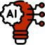 bulb with links and ai text
