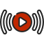 video play button with wifi signals