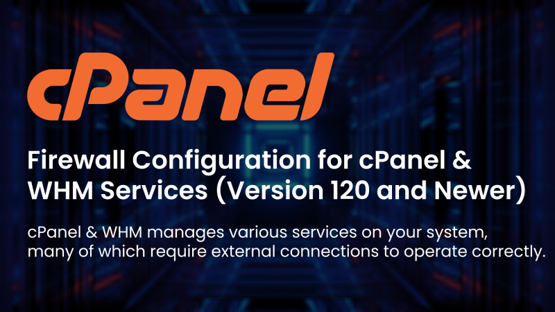 firewall configuration for cpanel and whm service