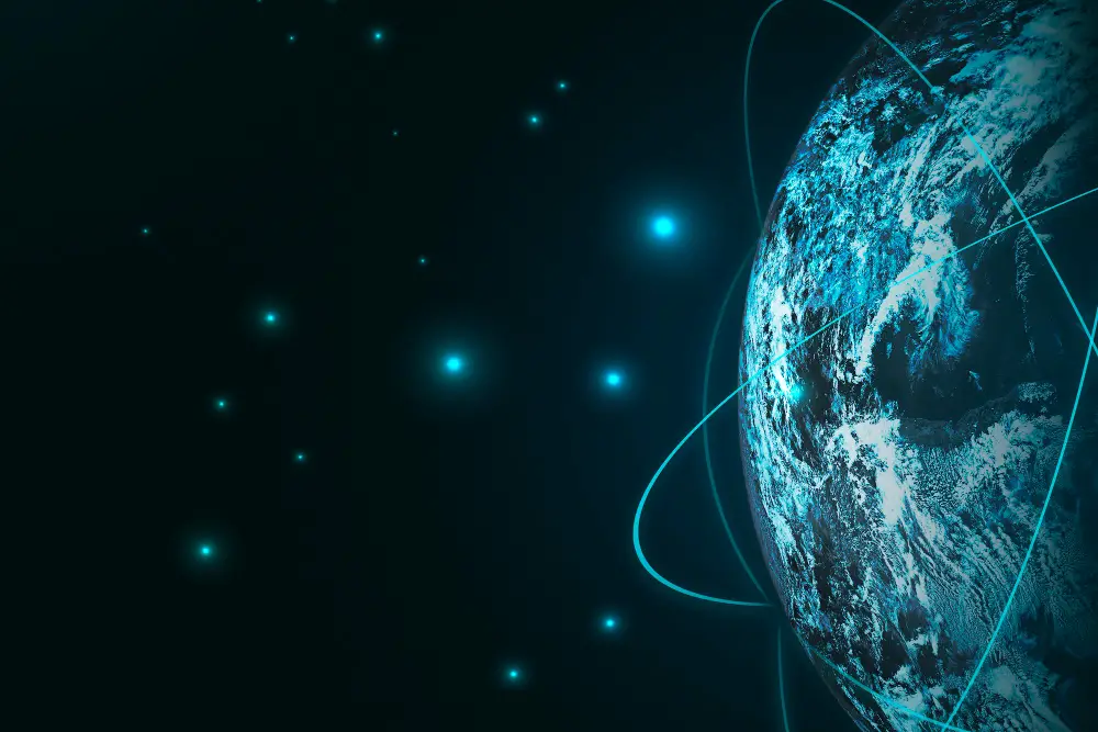 the picture of earth with multipe connections